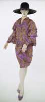 Peggy Moffitt's Rudi Gernreich purple and orange 'Van Dongen' dress, Resort 1964