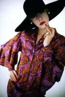 Peggy Moffitt's Rudi Gernreich purple and orange 'Van Dongen' dress, Resort 1964 - 2