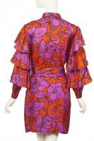 Peggy Moffitt's Rudi Gernreich purple and orange 'Van Dongen' dress, Resort 1964 - 5