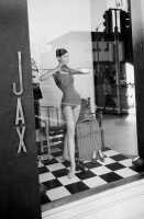 Peggy Moffitt's early Rudi Gernreich for Jax brown wool jersey trapeze dress, Fall 1955 - 5