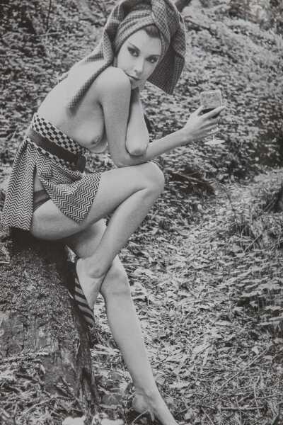 Peggy Moffit's Rudi Gernreich 'Kabukini' and skirt, Summer, 1964