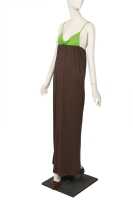 Peggy Moffit's Rudi Gernreich 'poison' green and chocolate matte jersey evening gown, Fall 1964 - 5
