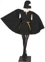 Peggy Moffit's Rudi Gernreich camel and black wool reversible ensemble with wool helmet, Fall 1964 - 3