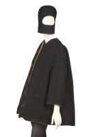 Peggy Moffit's Rudi Gernreich camel and black wool reversible ensemble with wool helmet, Fall 1964 - 7