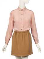 Peggy Moffitt's Rudi Gernreich reversible camel and pink wool suit, Fall 1964 - 8