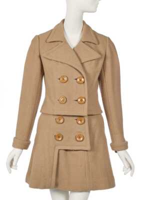 Peggy Moffitt's Rudi Gernreich camel wool skirt suit, circa 1965
