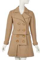 Peggy Moffitt's Rudi Gernreich camel wool skirt suit, circa 1965