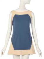 Peggy Moffitt's Rudi Gernreich ivory and blue wool mini dress, circa 1965
