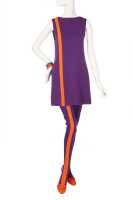 Peggy Moffitt's Rudi Gernreich purple mini dress and stockings, Fall 1965 - 2