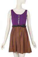 Peggy Moffitt's Rudi Gernreich purple and brown jersey mini dress, early 1960s
