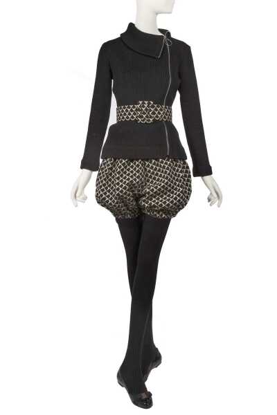 Peggy Moffitt's Rudi Gernreich black and cream wool jersey bloomer ensemble, Fall 1965 - 7