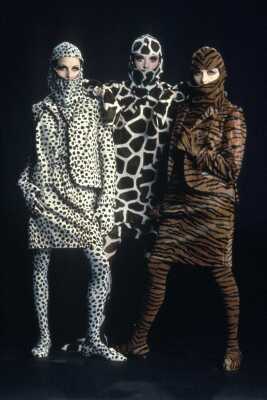 Peggy Moffitt's Rudi Gernreich 'Tiger' ensemble, Fall 1966, worn in the 'BASIC BLACK' film, 1967