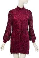 Peggy Moffitt's Rudi Gernreich burgundy devor&eacute; mini dress, Fall 1966, worn in the 'BASIC BLACK' film, 1967 - 2