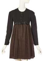 Peggy Moffitt's Rudi Gernreich black and tan checked wool dress, early 1960s