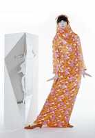 Peggy Moffitt's Tzaims Luksus print silk maxi dress, Resort 1966