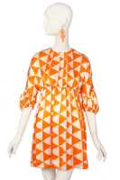 Peggy Moffitt's Rudi Gernreich Tzaims Luksus print satin cocktail dress, 1966 - 2