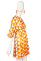 Peggy Moffitt's Rudi Gernreich Tzaims Luksus print satin cocktail dress, 1966 - 3