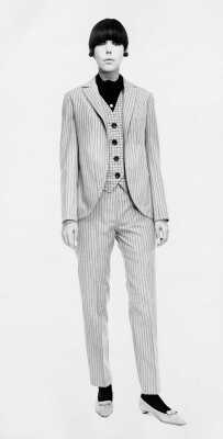 Peggy Moffitt's Rudi Gernreich checked and striped brushed wool 'Ringo' suit 1966