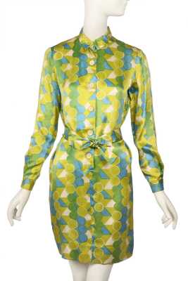 Peggy Moffitt's Rudi Gernreich Tzaims Luksus printed satin mini dress, 1966
