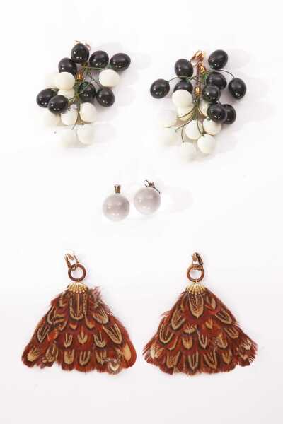 Three pairs of Peggy Moffitt's Layne Neilson earrings, 1960s