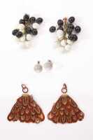 Three pairs of Peggy Moffitt's Layne Neilson earrings, 1960s