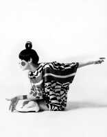 Peggy Moffit's Rudi Gernreich 'Kite' dress, Resort 1967, worn in the 'BASIC BLACK' film, 1967