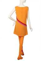 Peggy Moffitt's Rudi Gernreich tangerine jersey mini dress and stockings, Fall 1967 - 3