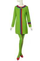 Peggy Moffitt's Rudi Gernreich acid green jersey mini dress and stockings, Fall 1967 - 2