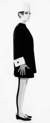Peggy Moffitt's Rudi Gernreich black corduroy evening suit, Fall 1967