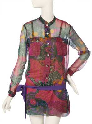 Peggy Moffitt's Rudi Gernreich printed silk chiffon shirt-dress, Fall 1967