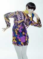 Peggy Moffitt's Rudi Gernreich printed silk mini dress, 'Chinese Opera' collection, Fall 1967