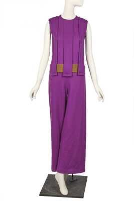 Peggy Moffitt's Rudi Gernreich purple wool jumpsuit, Fall 1967