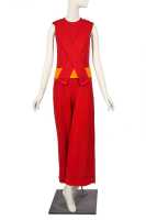 Peggy Moffitt's Rudi Gernreich red wool jumpsuit, Fall 1967