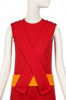 Peggy Moffitt's Rudi Gernreich red wool jumpsuit, Fall 1967 - 4