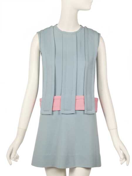 Peggy Moffitt's Rudi Gernreich baby blue wool mini dress, Fall 1967