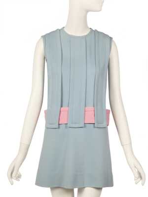 Peggy Moffitt's Rudi Gernreich baby blue wool mini dress, Fall 1967
