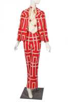 Peggy Moffitt's Rudi Gernreich red and white geometric quilted suit, 1967