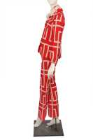 Peggy Moffitt's Rudi Gernreich red and white geometric quilted suit, 1967 - 3