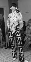 Peggy Moffitt's Rudi Gernreich red and white geometric quilted suit, 1967 - 7