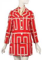 Peggy Moffitt's Rudi Gernreich red and white geometric quilted suit, 1967 - 9