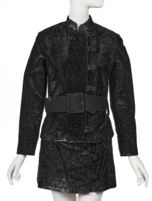 Peggy Moffitt's Rudi Gernreich black lurex plush suit, circa 1968