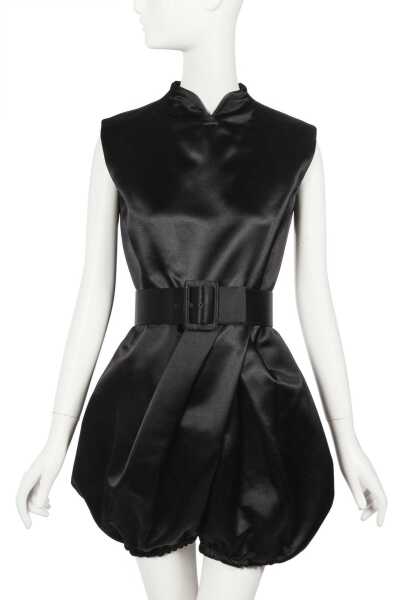 Peggy Moffitt's Rudi Gernreich black satin romper ensemble, Resort 1968