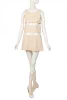 Peggy Moffitt's Rudi Gernreich cream wool jersey and vinyl mini dress and bikini, Resort 1968 - 2