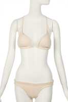 Peggy Moffitt's Rudi Gernreich cream wool jersey and vinyl mini dress and bikini, Resort 1968 - 5