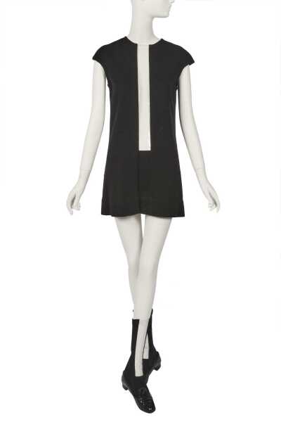Peggy Moffitt's Rudi Gernreich black wool and clear vinyl mini dress, Resort 1968