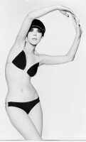 Peggy Moffitt's Rudi Gernreich black wool and vinyl mini dress, and bikini top, Resort 1968 - 3