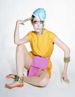 Peggy Moffitt's Rudi Gernreich saffron shantung silk 'Siamese' romper/dress, Resort 1968