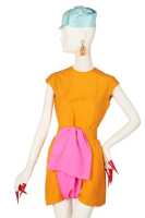 Peggy Moffitt's Rudi Gernreich saffron shantung silk 'Siamese' romper/dress, Resort 1968 - 2