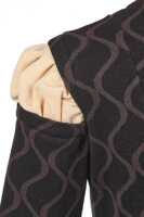 Peggy Moffit's Rudi Gernreich black and brown squiggle weave 'Renaissance' ensemble, Fall 1968 - 8