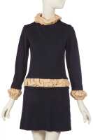 Peggy Moffit's Rudi Gernreich navy knitted 'Renaissance' dress ensemble, Fall 1968